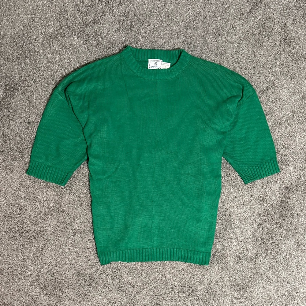 Vintage Instant Glamour by Limited Express 3/4 Sleeve Top Size Medium Green